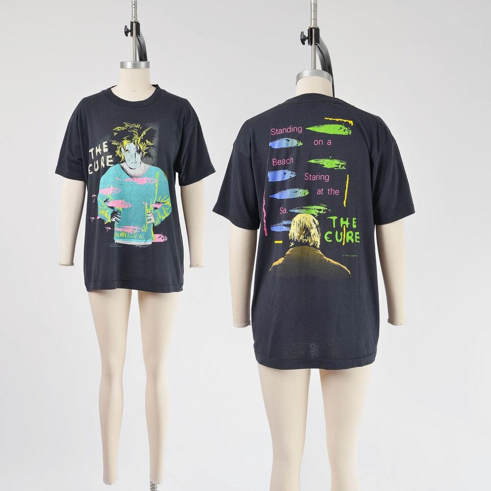1986 The Cure Robert Smith T-Shirt Vintage Standing on a Beach Screen Stars M L